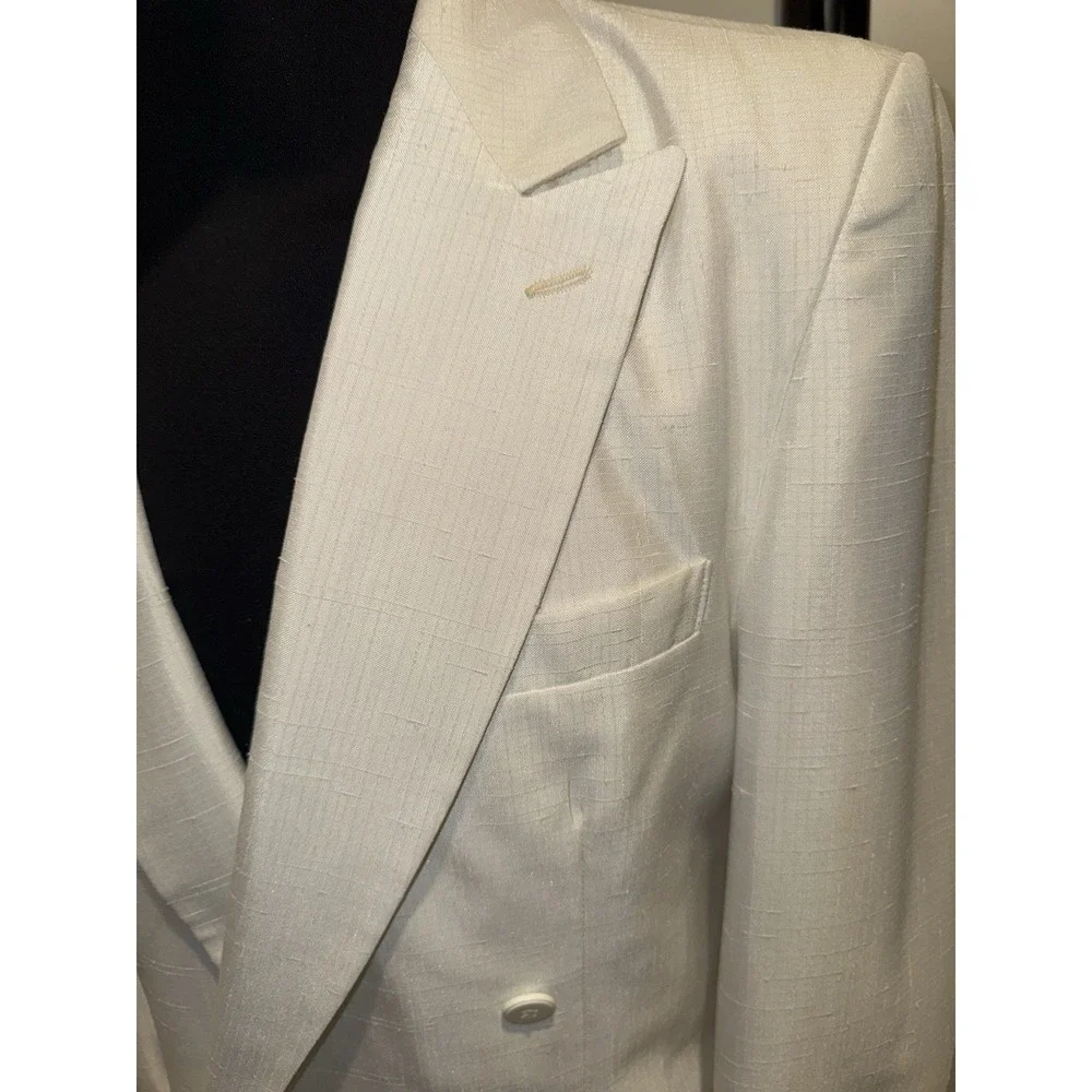 Primo White Mens Silk Blazer USA Made Size 40R - Picture 2 of 10
